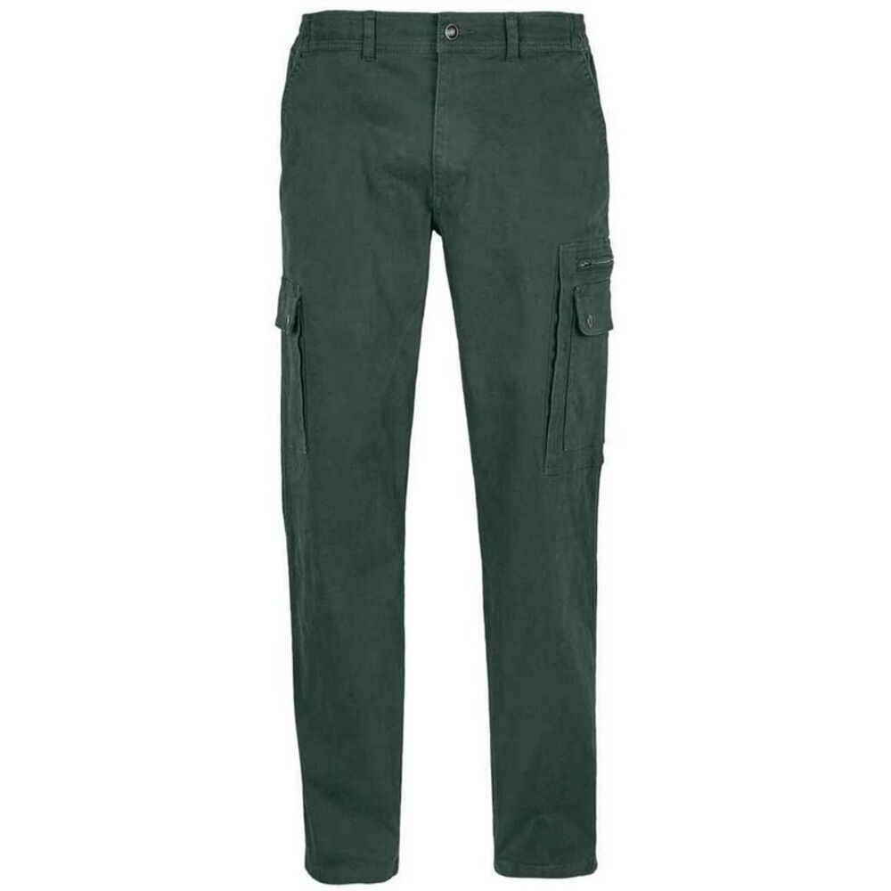 SOLS Mens Docker Stretch Cargo Pants / Forest Green